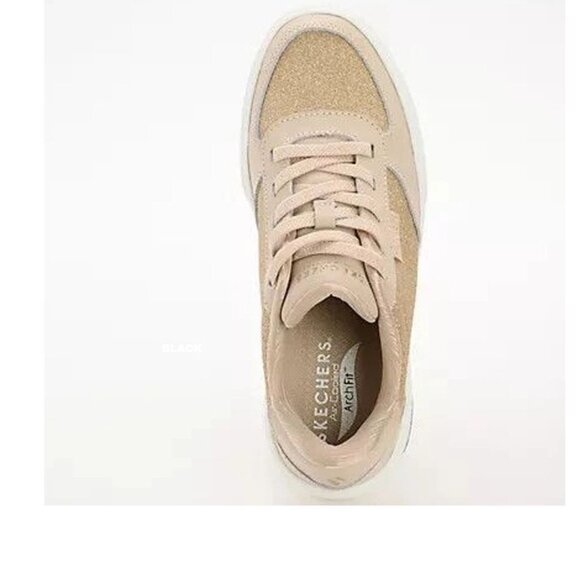 Skechers Street Arch Fit Arcade Sneakers-Glittery Night Taupe Sz 6.5 - Picture 3 of 6